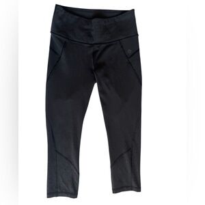 Athleta Mesh Contender Black Leggings Capri Cropped Size S